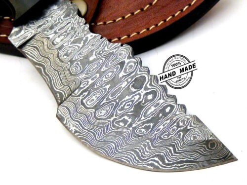 Damascus Tracker Knife Custom Handmade Damascus Steel Hunting Knife With Sheaths 1158 - Image 3