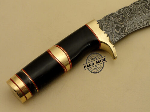 Professional Hunting Dagger Knife Custom Handmade Damascus Steel Hunting Knife Damascus Dagger Knife With Bull Horn Handle Leather Sheaths  1101 - Image 3