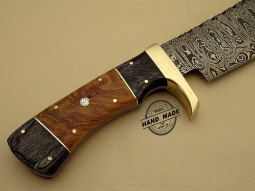 Damascus Bowie Knife Custom Handmade Damascus Steel Hunting Knife 1153 - Image 4