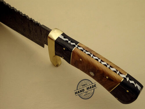 Damascus Bowie Knife Custom Handmade Damascus Steel Hunting Knife 1153 - Image 5