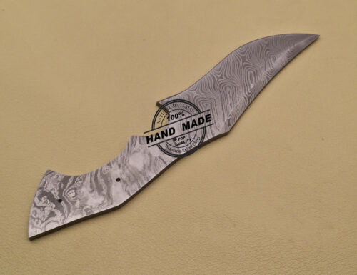 Damascus Skinner Blank Blade Custom Handmade Damascus Steel Knife 1421 - Image 5