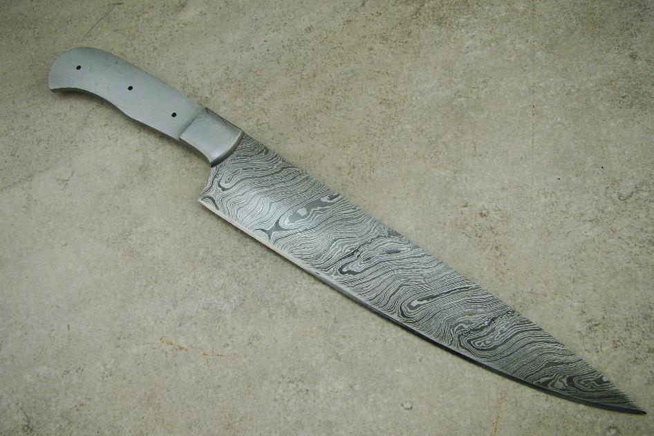 Set of 3 Handmade Damascus Steel Chef-Kitchen Blank Blade-Knife Making-K1 