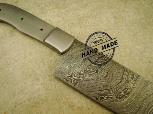 Blank Blade Butchers Cleaver Chef’s Blank Blade Custom Handmade Damascus Steel Kitchen Professional Butchers Blank Blade Knife 1431 - Image 3
