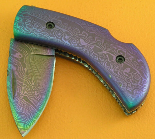 Damascus Folding Back Lock Knife Handmade Damascus Steel Pocket Knife 1367 - Image 3