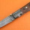 Damascus Folding Liner Lock Knife Custom Handmade Damascus Steel Hunting Knife Best Damascus Folding Knife With Rose Wood Handle Leather Sheaths 1362