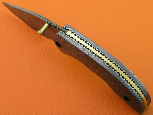 Full Damascus Folding Liner Lock Knife Custom Handmade Damascus Steel Hunting Knife Full Damascus Folding Knife With Leather Sheaths 1381 - Image 4