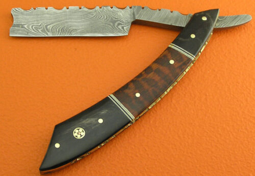 Damascus Folding Razor Knife