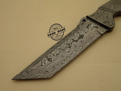 Full Damascus Tracker Knife Custom Handmade Damascus Steel Outdoor Knife With Sheaths 1112 - Image 3