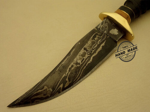 Damascus Skinner Knife Custom Handmade Damascus Steel Hunting Knife Best Skinner With Impala Horn Handle Leather Sheaths 1108 - Image 3