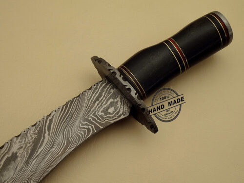Damascus Dagger Knife Custom Handmade Damascus Steel Hunting Knife Damascus Dagger Knife With Buffalo Horn Leather Sheaths 1106 - Image 4