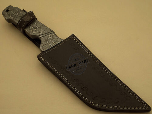 Full Damascus Tracker Knife Custom Handmade Damascus Steel Outdoor Knife With Sheaths 1112 - Image 6