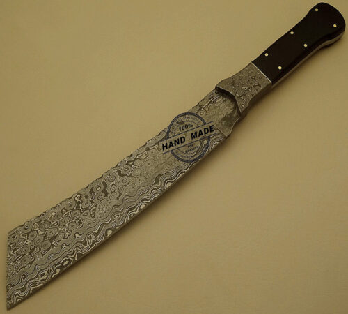 Best Damascus Hunting Bowie Knife Custom Handmade Damascus Steel Professional Damascus Hunting Bowie Knife With Buffalo Horn Handle Leather Sheaths 1518