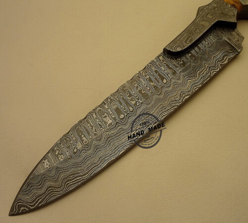 Damascus Bowie Knife Custom Handmade Damascus Steel Amazing Hunting Knife With Leather Sheaths 1522 - Image 3