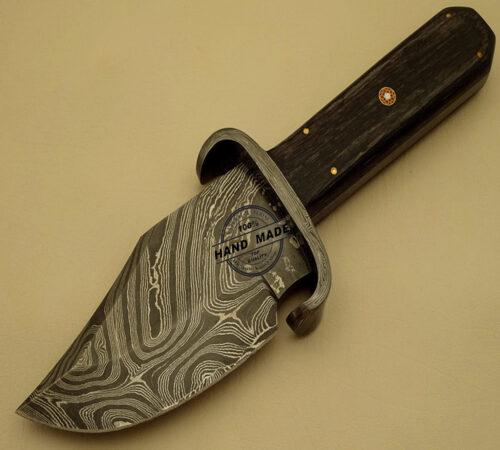 Best Damascus Skinner Knife Custom Handmade Damascus Steel Hunting Knife Best Damascus Skinner Knife With Black Mictra Handle Leather Sheaths 1530