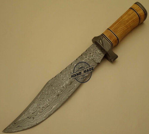 Damascus Hunting Knife Custom Handmade Damascus Steel Hunting Best Knife With Olive Wood Handle Leather Sheaths 1533