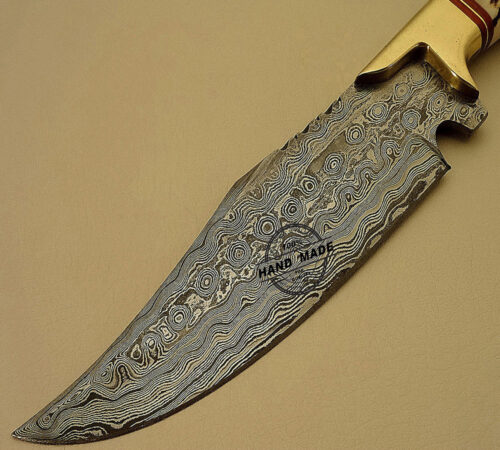 New Amazing Damascus Bowie Knife Custom Handmade Damascus Steel Hunting Knife Best Damascus Bowie Knife With Stag & Bone Handle Leather Sheaths 1513 - Image 3