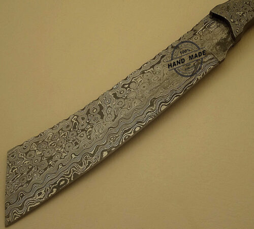 Best Damascus Hunting Bowie Knife Custom Handmade Damascus Steel Professional Damascus Hunting Bowie Knife With Buffalo Horn Handle Leather Sheaths 1518 - Image 3