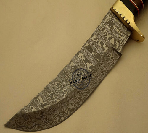 Hunter Boy Damascus Skinner Knife Custom Handmade Damascus Steel Hunting Knife Professional Damascus Skinner Knife With Bull Horn Handle Leather Sheaths 1525 - Image 3