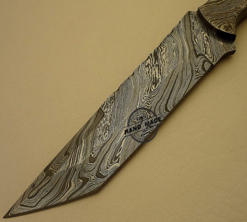 Damascus Bowie Knife Custom Handmade Damascus Steel Hunting Knife Best Damascus Bowie Knife With Colored Bone Handle Leather Sheaths 1531 - Image 3