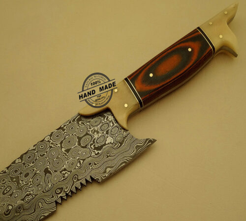 Damascus Kitchen Chef’s Knife Custom Handmade Damascus Steel Chef’s Knife New Damascus Kitchen Chef’s Knife With Mictra Handle Leather Sheaths 1509 - Image 4