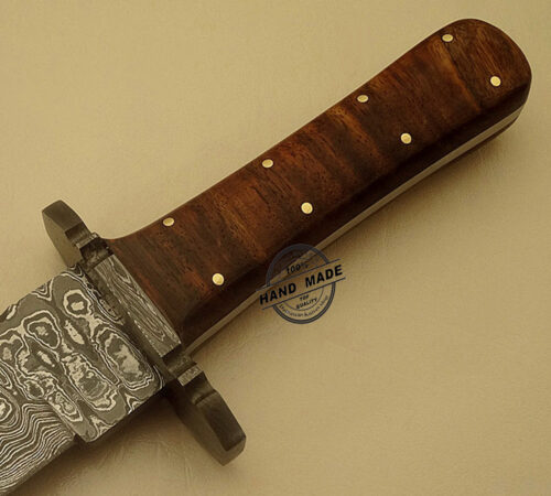 Damascus Bowie Knife Fixed Blade Handmade Damascus Steel Hunting Knife 1516 - Image 4