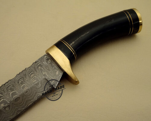 Professional Damascus Skinner Knife Custom Handmade Damascus Steel Beautiful Hunting Knife Best Damascus Skinner Knife With Horn Handle Leather Sheaths 1529 - Image 4