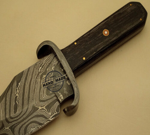 Best Damascus Skinner Knife Custom Handmade Damascus Steel Hunting Knife Best Damascus Skinner Knife With Black Mictra Handle Leather Sheaths 1530 - Image 4