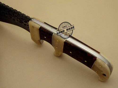 New Damascus Hunting Bowie Knife Custom Handmade Damascus Steel Hunting Knife New Damascus Bowie Knife With Walnut Wood Handle Leather Sheaths 1514 - Image 5