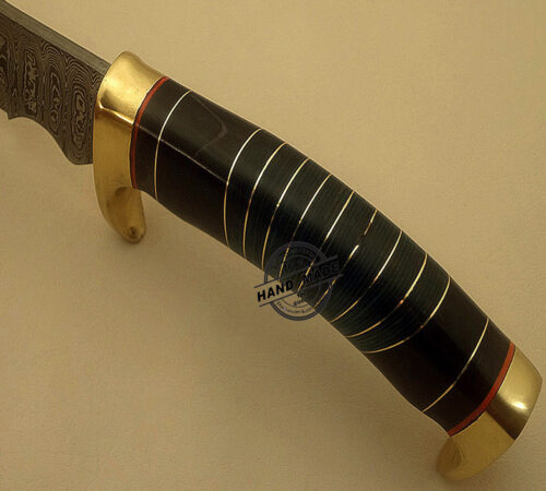Best Damascus Bowie Knife Custom Handmade Damascus Steel Hunting Knife Beautiful Damascus Bowie Knife Great Work Handle With Leather Sheaths 1517 - Image 5