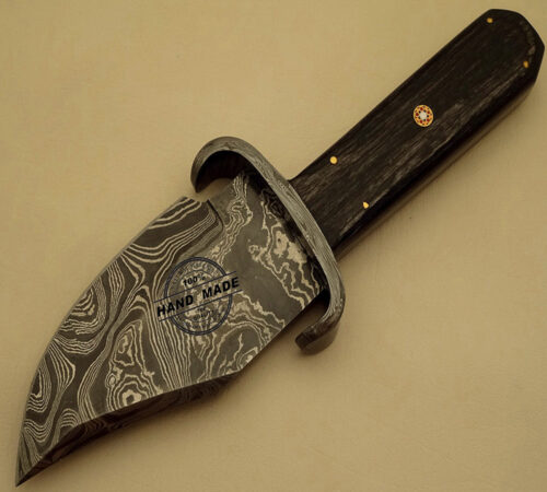 Best Damascus Skinner Knife Custom Handmade Damascus Steel Hunting Knife Best Damascus Skinner Knife With Black Mictra Handle Leather Sheaths 1530 - Image 5