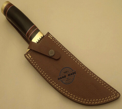 Hunter Boy Damascus Skinner Knife Custom Handmade Damascus Steel Hunting Knife Professional Damascus Skinner Knife With Bull Horn Handle Leather Sheaths 1525 - Image 6