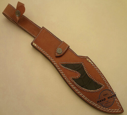 Damascus Kukuri Knife Custom Handmade Damascus Steel Hunting Knife Best Damascus Kukuri Knife With Walnut Wood Handle Leather Sheaths 1534 - Image 6