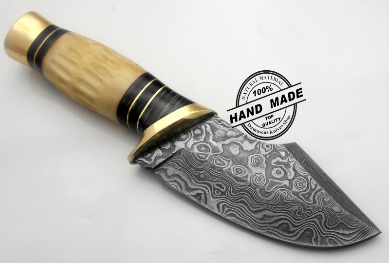 Best Damascus Steel Kitchen Knife With Leather Cover, Hand Forged knife