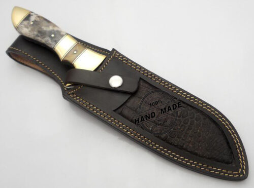 Damascus Bowie Knife Custom Handmade Beautiful Damascus Steel Knife 1170 - Image 3