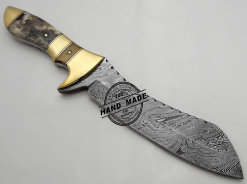 Damascus Bowie Knife Custom Handmade Beautiful Damascus Steel Knife 1170