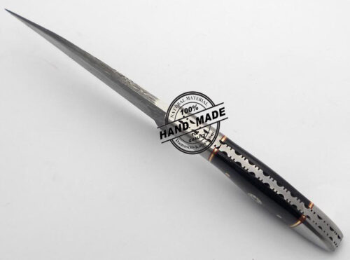 New Damascus Chef’s Knife Custom Handmade Damascus Steel Professional Damascus Kitchen Chef’s Knife With Buffalo Horn Handle Leather Sheaths 1172 - Image 5
