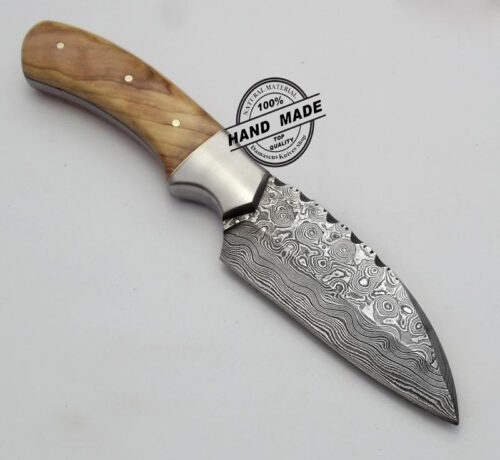 Custom Handmade Damascus Steel Professional Kitchen Chef Knife With Olive Wood Handle Leather Sheaths 1173 - Image 4