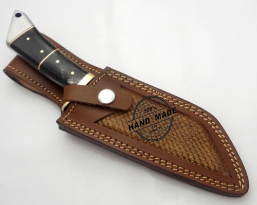 Best Damascus Chef’s Skinner Knife Custom Handmade Damascus Steel Hunting Knife Best Damascus Chef’s Skinner Knife With Horn Handle Leather Sheaths 1195 - Image 5