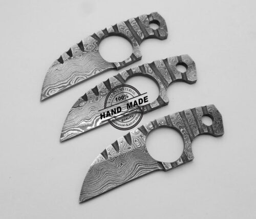 Lot Of 3 PCs Damascus Neck Skinner Knife Custom Handmade Damascus Steel Hunting Knife Best Damascus Neck Skinner Knife Full Tang Damascus Knife 1199 - Image 2
