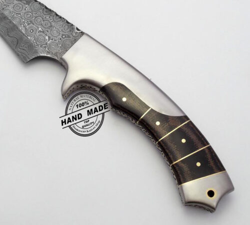 Amazing Damascus Bowie Knife Custom Handmade Damascus Steel Hunting Knife Best Damascus Bowie Knife Mictra Wood Handle Leather Sheaths 1161 - Image 3