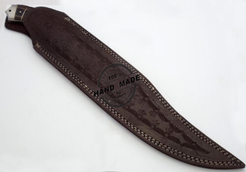 Amazing Damascus Bowie Knife Custom Handmade Damascus Steel Hunting Knife Best Damascus Bowie Knife Mictra Wood Handle Leather Sheaths 1161 - Image 5