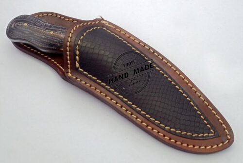Best Damascus Skinner Knife Custom Handmade Damascus Steel Manufactured Beautiful Hunting Knife Damascus Skinner Knife With Blackish Wood Handle Leather Sheaths 1166 - Image 5