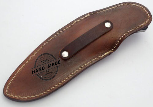 Best Damascus Skinner Knife Custom Handmade Damascus Steel Manufactured Beautiful Hunting Knife Damascus Skinner Knife With Blackish Wood Handle Leather Sheaths 1166 - Image 6