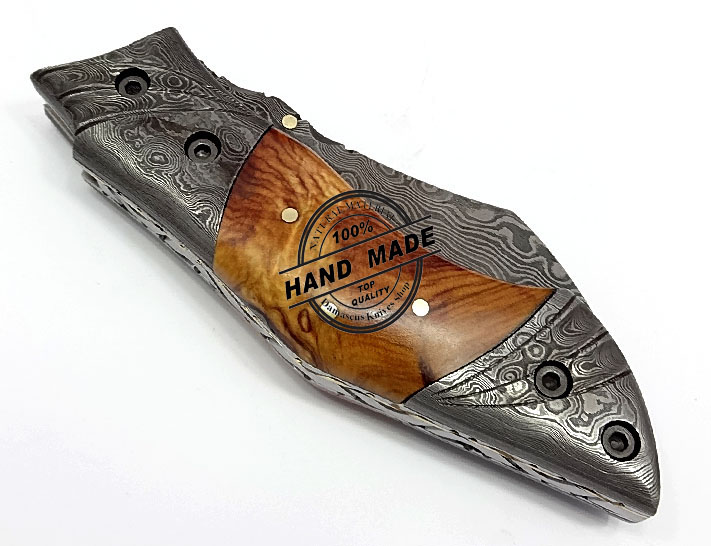 Knife Olive Wood Pocket Knife Set Damascus Pocket knife for men