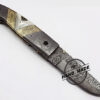 Damascus Folding Liner Lock Knife Beautiful Damascus Folding Knife Custom Handmade Damascus Steel Hunting Knife New Damascus Folding Knife With Hand Engraved Steel Handle Leather Sheaths 1341