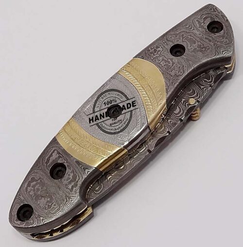 Hand-engraved Amazing Knife Custom Handmade Damascus Steel Best Damascus Pocket Knife With Hand Engraved Steel Handle Leather Sheaths 1342 - Image 3