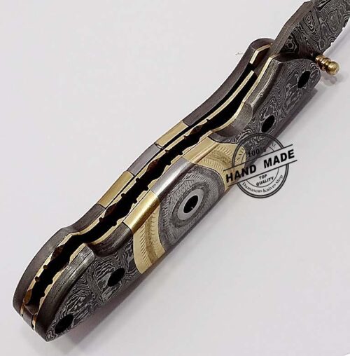 Hand-engraved Amazing Knife Custom Handmade Damascus Steel Best Damascus Pocket Knife With Hand Engraved Steel Handle Leather Sheaths 1342 - Image 4