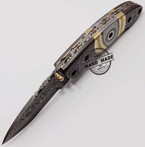 Hand-engraved Amazing Knife Custom Handmade Damascus Steel Best Damascus Pocket Knife With Hand Engraved Steel Handle Leather Sheaths 1342 - Image 5