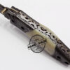 Damascus Folding Liner Lock Knife Amazing Damascus Russian Folding Knife Custom Handmade Damascus Steel Hunting Knife New Damascus Folding Knife With Real Bone Handle Leather Sheaths 1339 - Image 4
