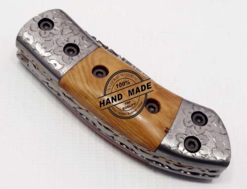 Damascus Folding Knife Handmade Damascus Steel Pocket Knife 1311 - Image 6